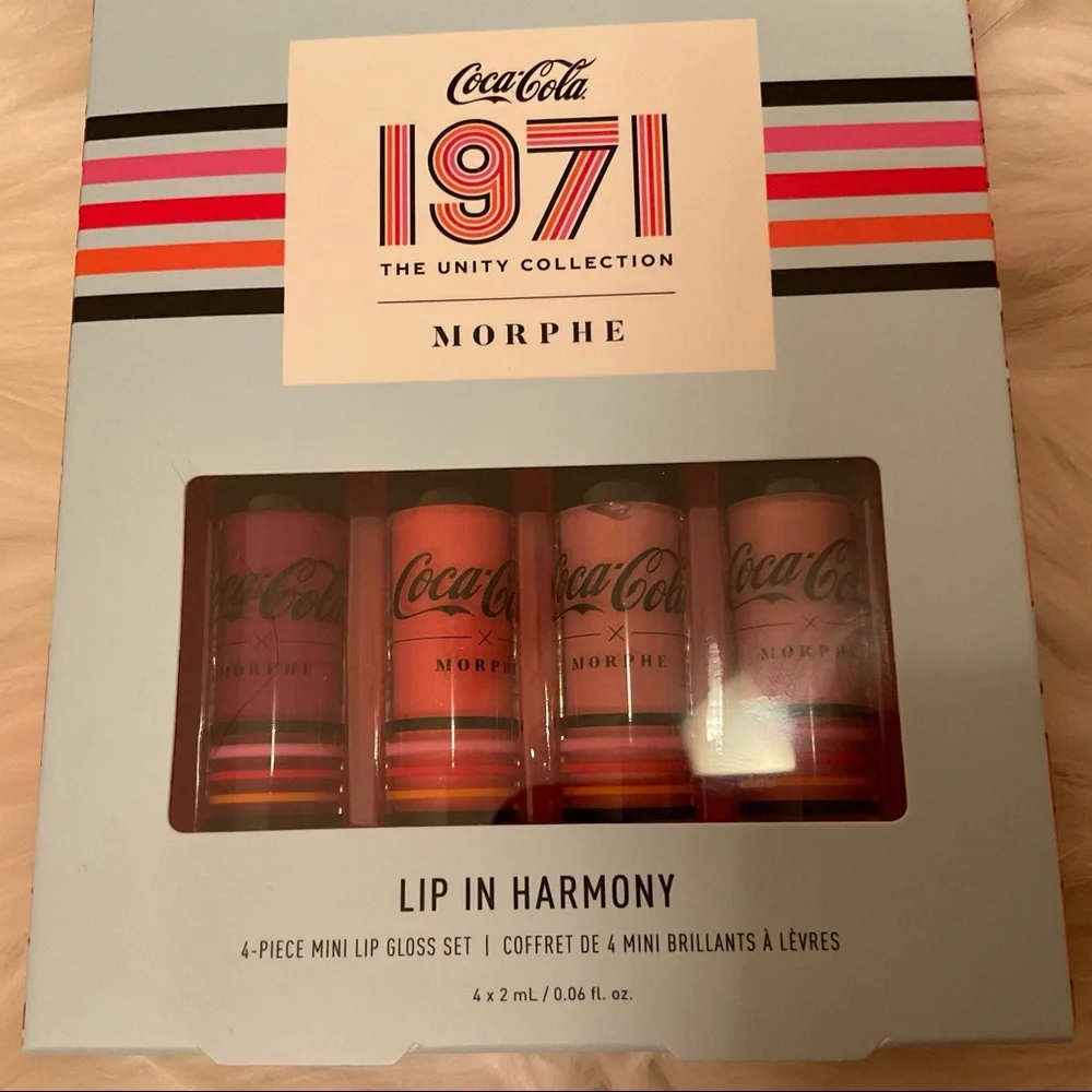 Morphe Coca Cola 1971 Lip In Harmony 4-Piece Mini Lip Gloss Set- New in Box